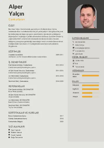 Cankurtaran CV Örnekleri cv indir